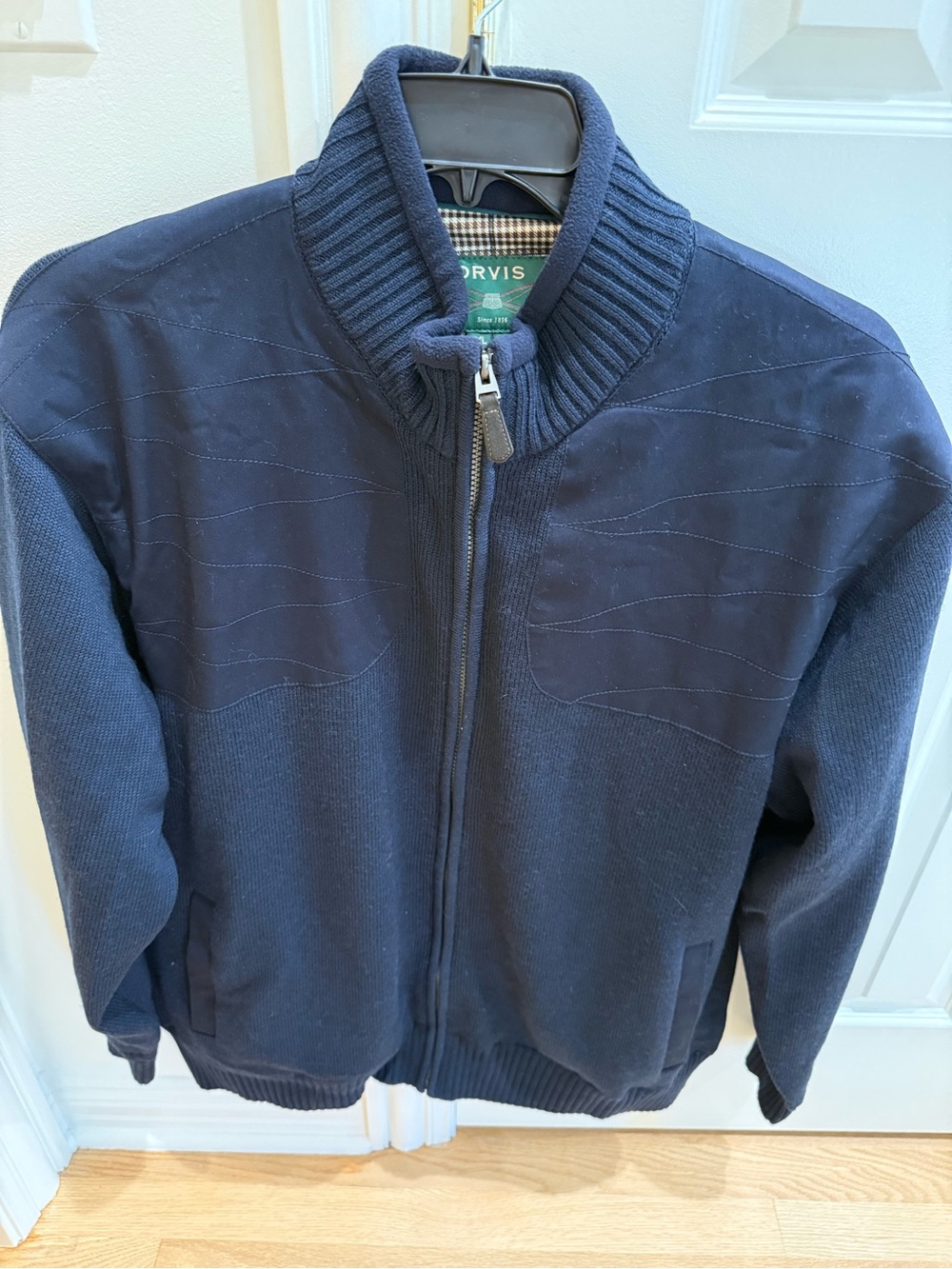 Orvis Men's Dark Navy Full-Zip Knit Jacket